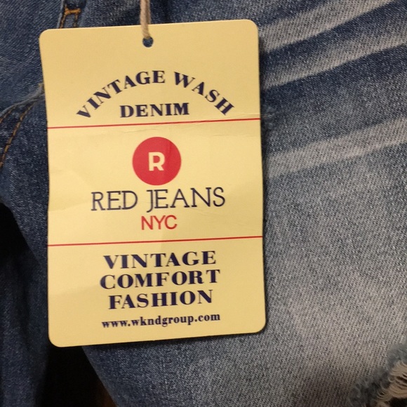 NWT Red Jeans NYC 7/8 Boyfriend distressed - Picture 6 of 8
